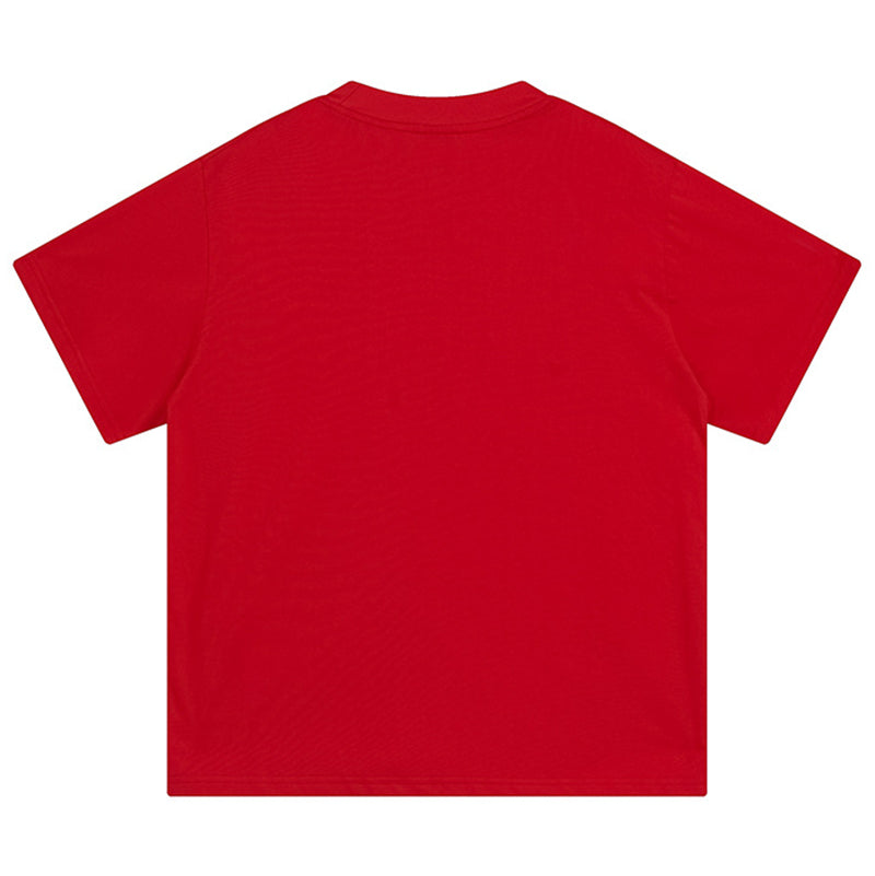 Sp5der Spider Web Print Gothic Punk T-Shirt – Red Streetwear Graphic Tee