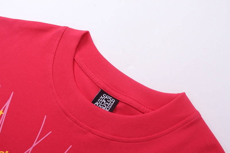 Sp5der Young Thug Punk T-Shirt – Red Streetwear Graphic Tee