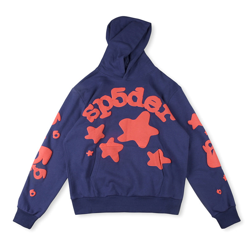 Sp5der Beluga Logo Printed Hoodie – Navy Premium Streetwear Sweatshirt