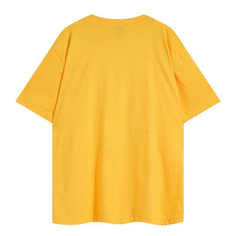 Sp5der Green Foam Printing Heavyweight T-Shirt – Yellow Streetwear Graphic Tee