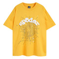 Sp5der Green Foam Printing Heavyweight T-Shirt – Yellow Streetwear Graphic Tee