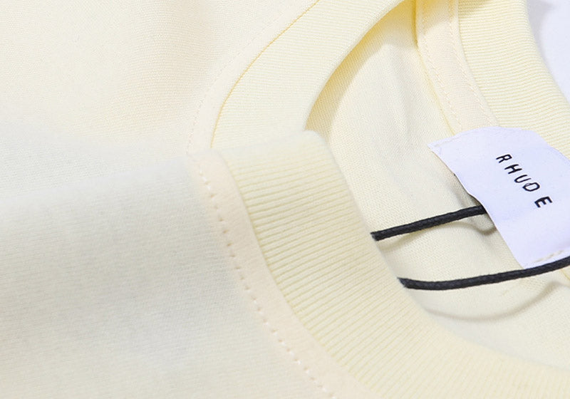 RHUDE Graphic T-Shirt | Premium Cotton Tee in Apricot, White & Black