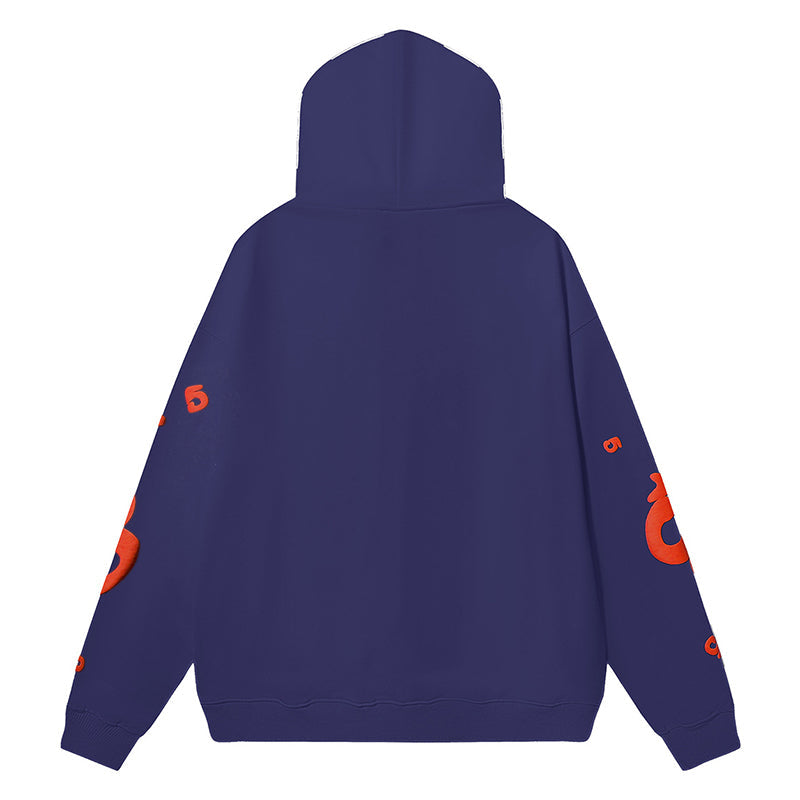 Sp5der Beluga Logo Printed Hoodie – Navy Premium Streetwear Sweatshirt