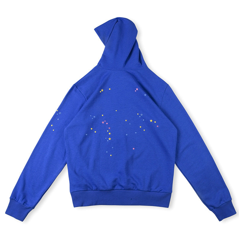 SP5DER Spider Web Graphic Hoodie – Blue (Heavyweight)
