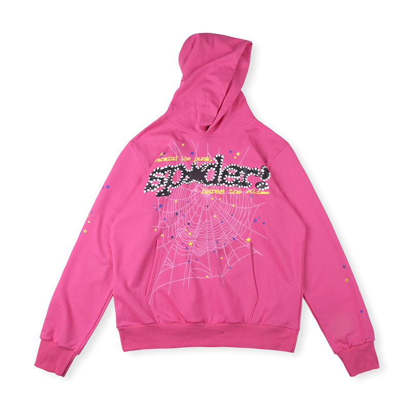 Sp5der Young Thug Punk Hoodie – Pink Premium Streetwear Sweatshirt