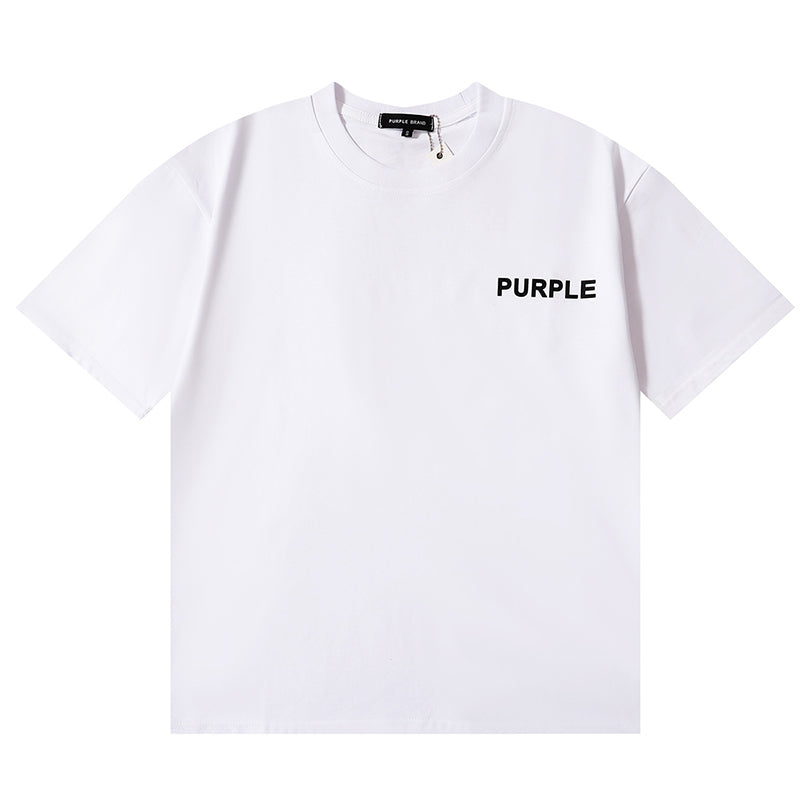 Purple Brand Logo Print T-Shirt | Black & White