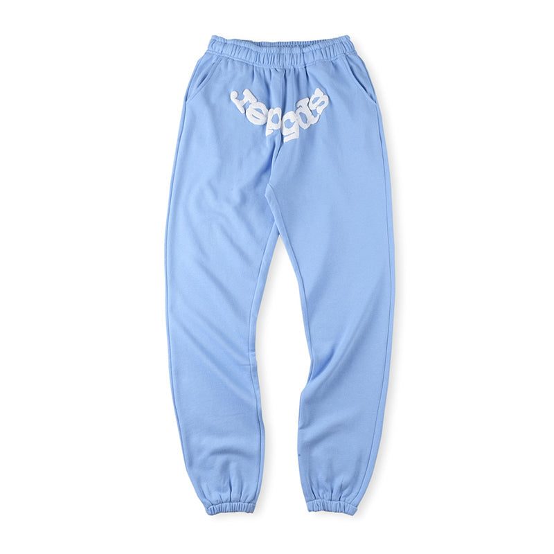 Sp5der White Foam Printing Pant Blue