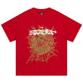 Sp5der Spider Web Print Gothic Punk T-Shirt – Red Streetwear Graphic Tee