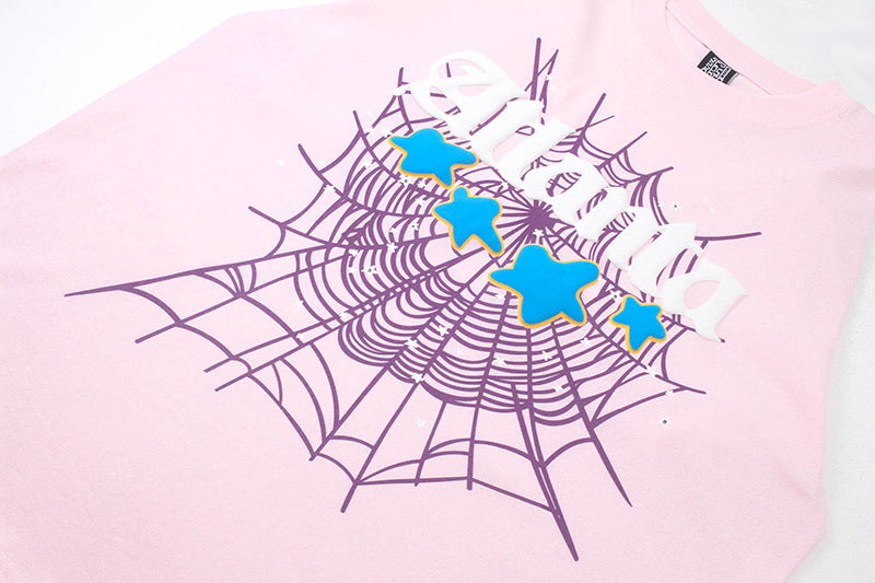 Sp5der Atlanta Print T-Shirt – Pink Streetwear Graphic Tee