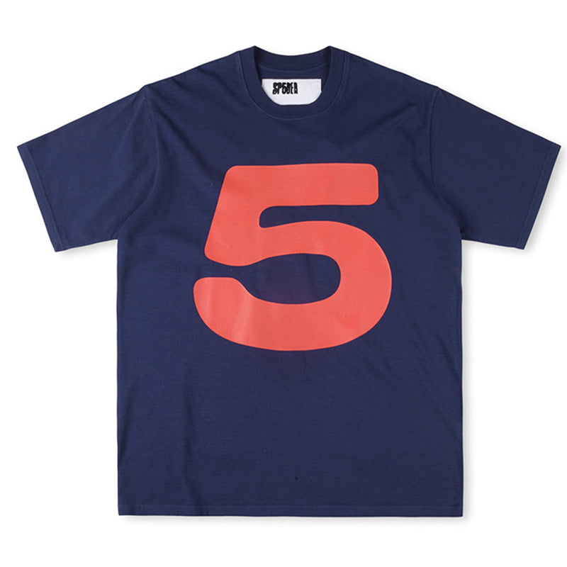 Sp5der Red 5 Baby Tee – Navy Premium Streetwear Graphic T-Shirt