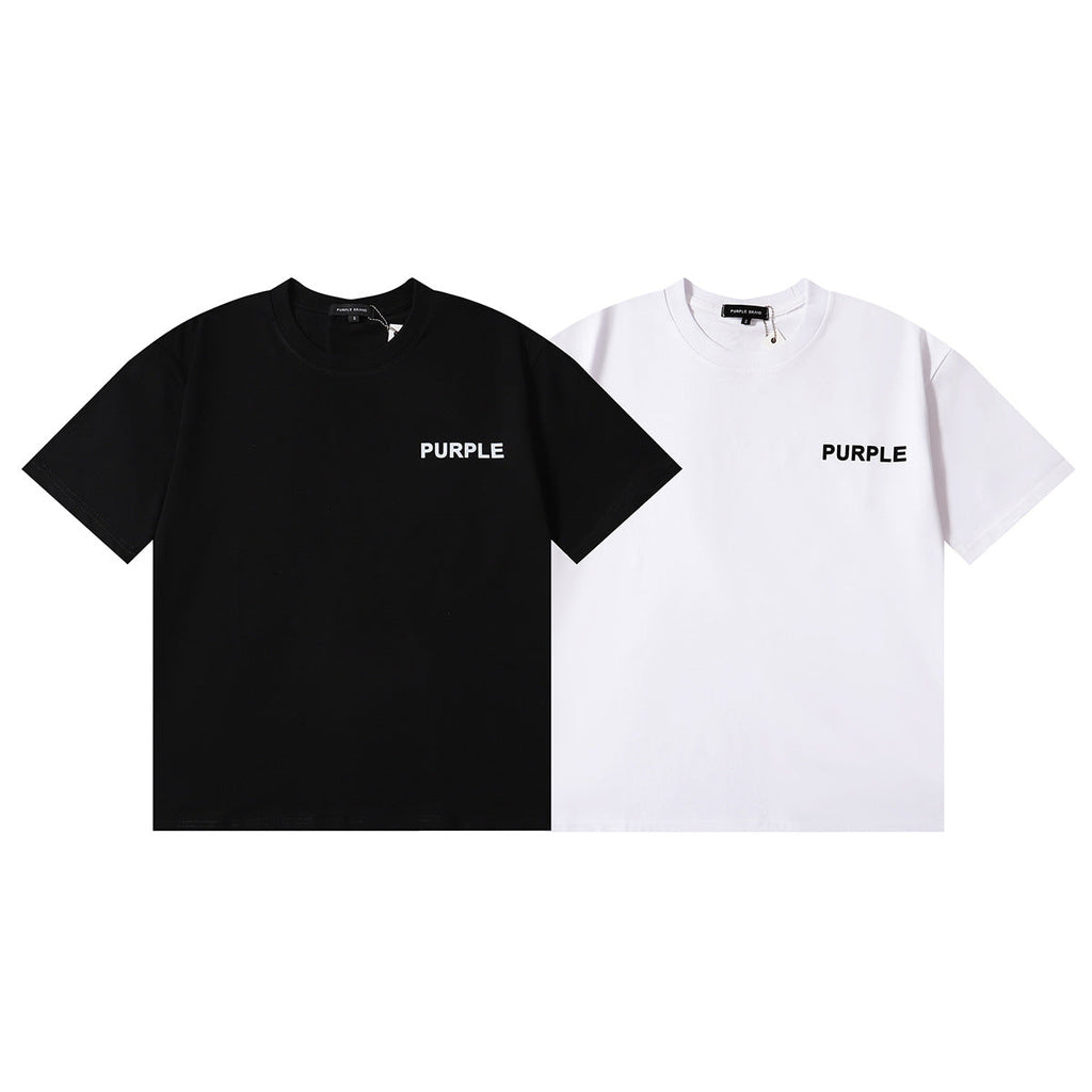 Purple Brand Logo Print T-Shirt | Black & White