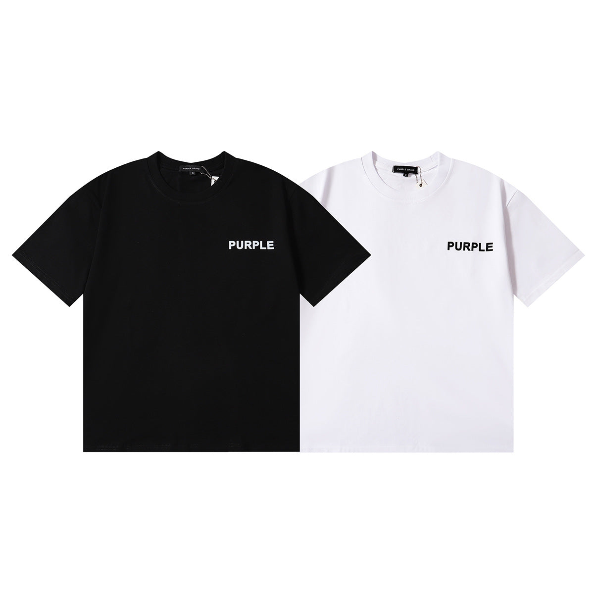 Purple Brand Logo Print T-Shirt | Black & White