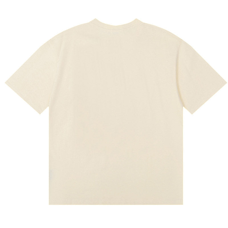 RHUDE Graphic T-Shirt | Premium Cotton Tee in Apricot, White & Black