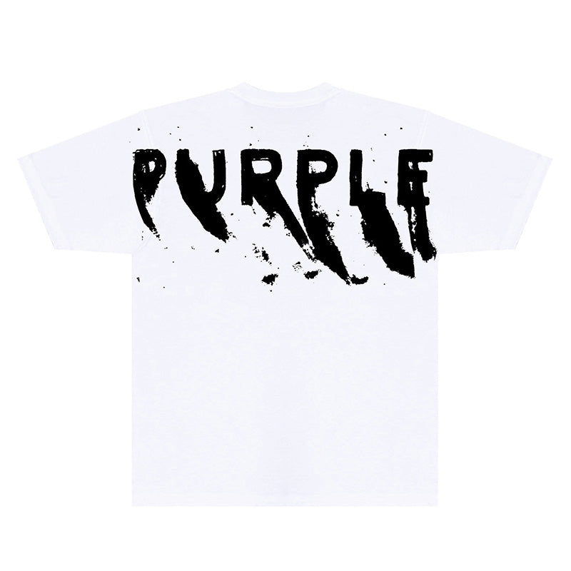 Purple Brand Paint-Streaked Logo T-Shirt