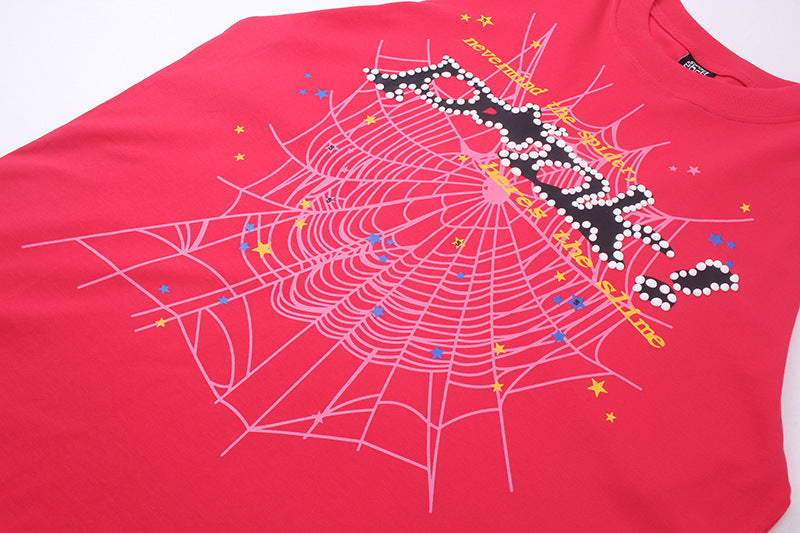 Sp5der Young Thug Punk T-Shirt – Red Streetwear Graphic Tee