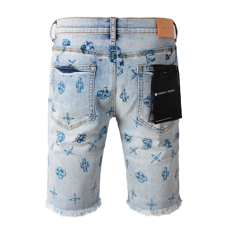 Purple Brand Relaxed-Fit Denim Shorts #5063