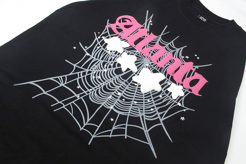 Sp5der Atlanta Print T-Shirt – Black Streetwear Graphic Tee