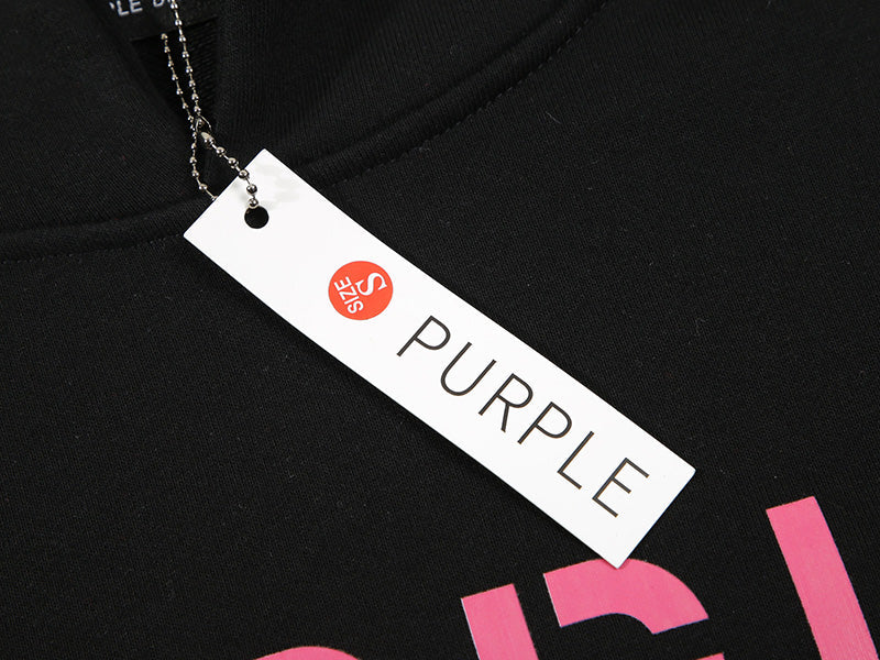 Purple Brand Logo Pattern Hoodie