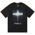 Purple Brand Logo Pattern Print T-Shirt | Black & White