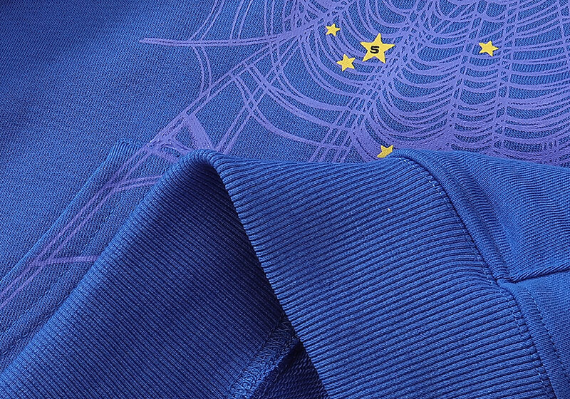 Sp5der TC5555 Spider Web Hoodie – Blue Premium Streetwear Sweatshirt