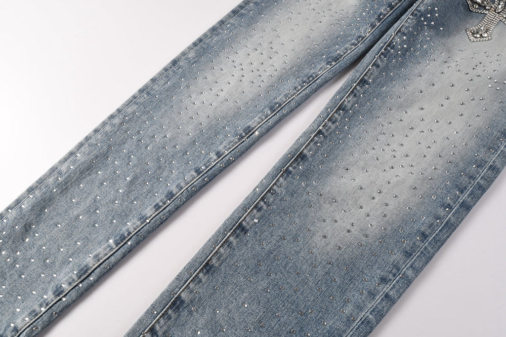 Purple Brand Crystal Diamond Skinny Jeans #9132