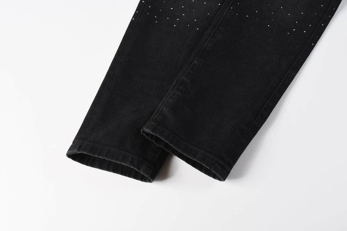 Purple Brand Crystal Diamond Skinny Jeans #9130