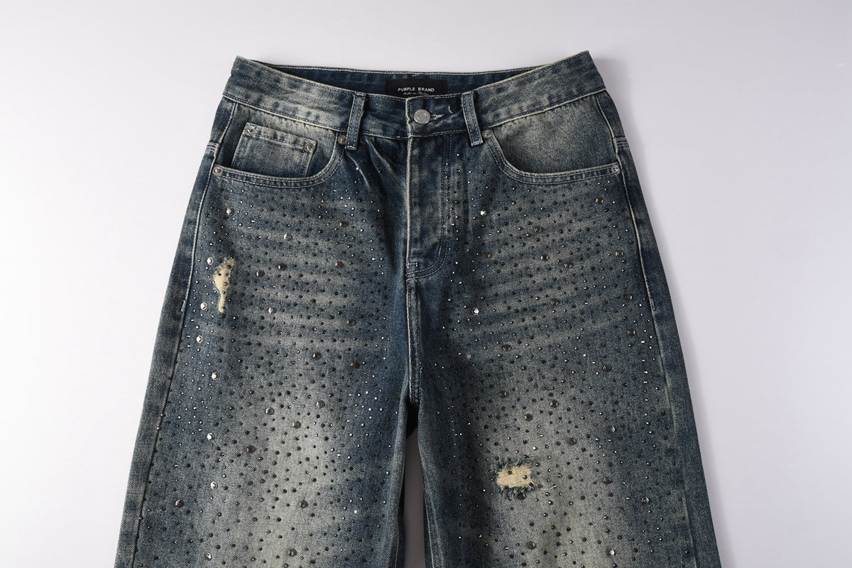 Purple Brand Crystal Diamond Skinny Jeans #9131