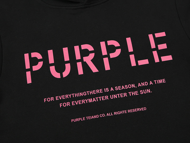 Purple Brand Logo Pattern Hoodie