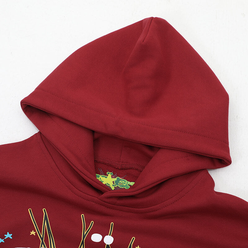 SP5DER Spider Web Gothic Punk Hoodie – Brown
