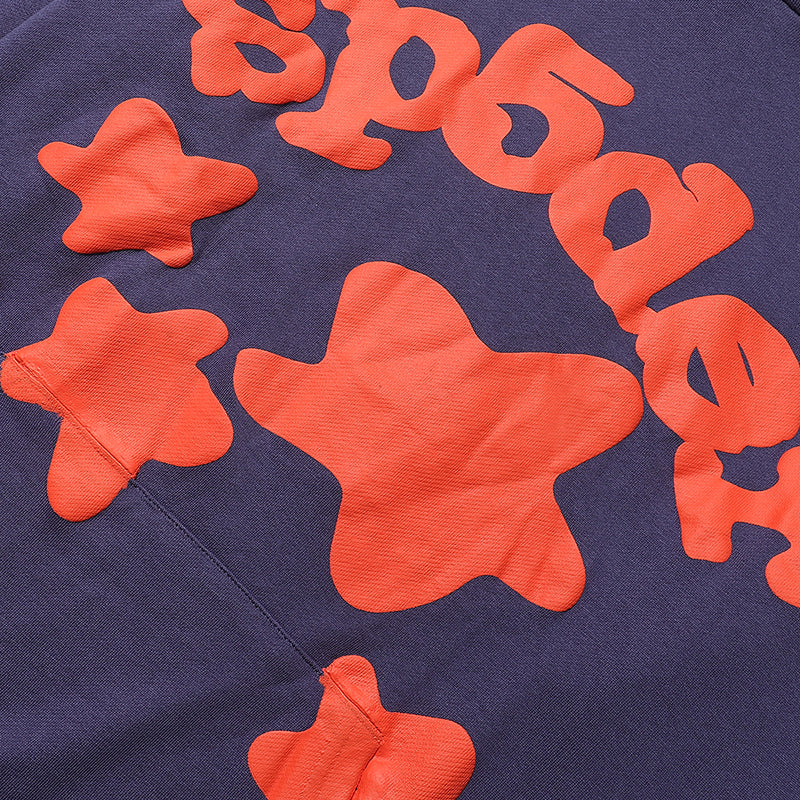 SP5DER Beluga Logo Printed Hoodie – Red / Navy