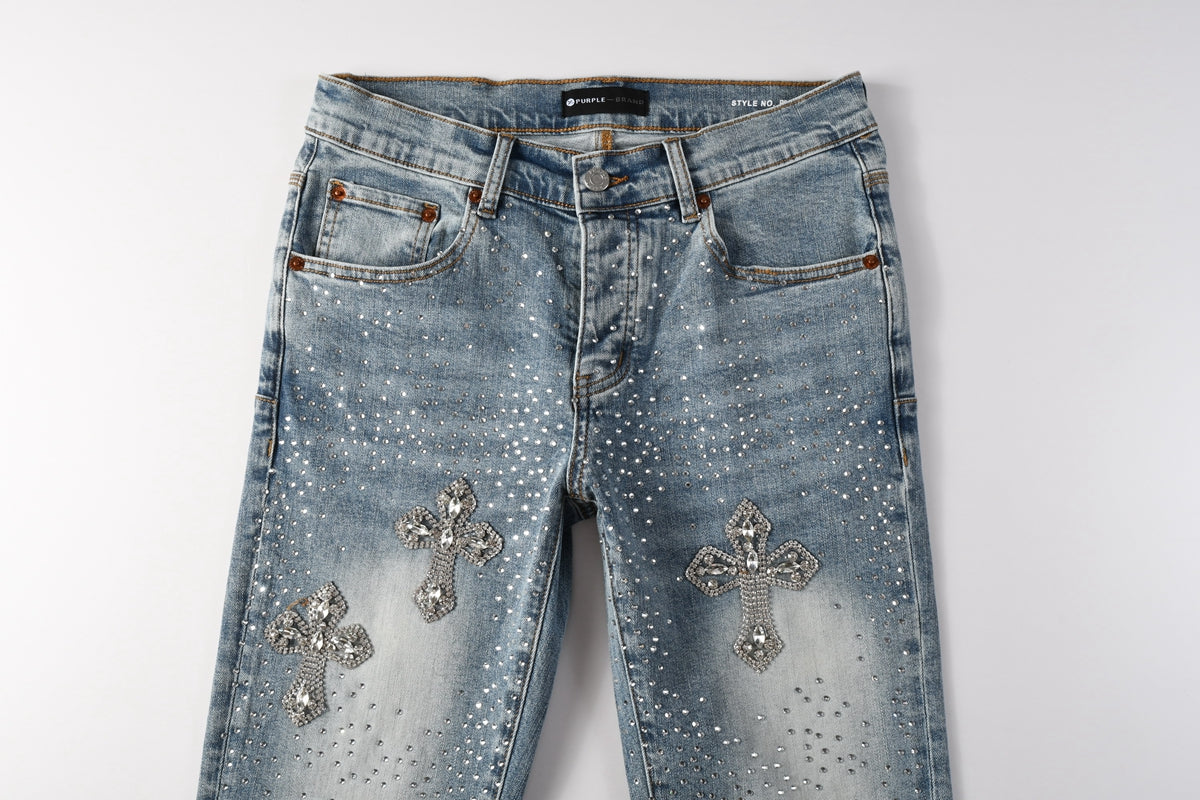 Purple Brand Crystal Diamond Skinny Jeans #9132